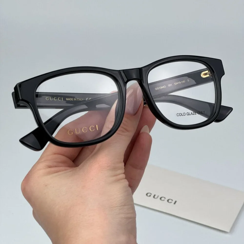 Gucci GG1344O 001 BRAND NEW Eyeglasses Black Square Men
